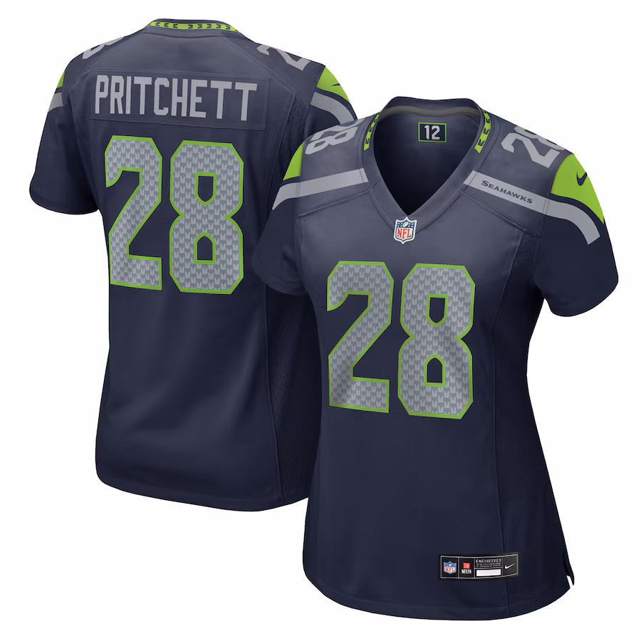 Women's Seattle Seahawks Nehemiah Pritchett Nike College Navy Game Jersey