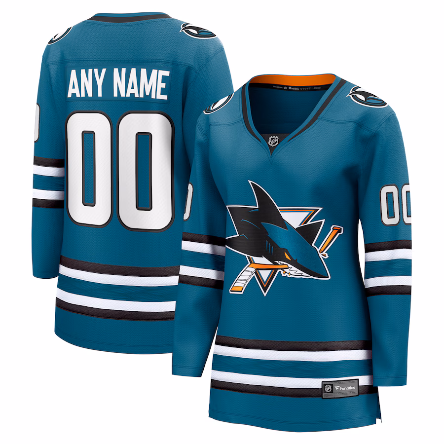 Women's San Jose Sharks Fanatics Teal Home Breakaway Custom Jersey