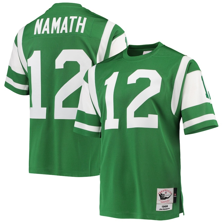 Men's New York Jets 1968 Joe Namath Mitchell & Ness Green Authentic Throwback Retired Player Jersey