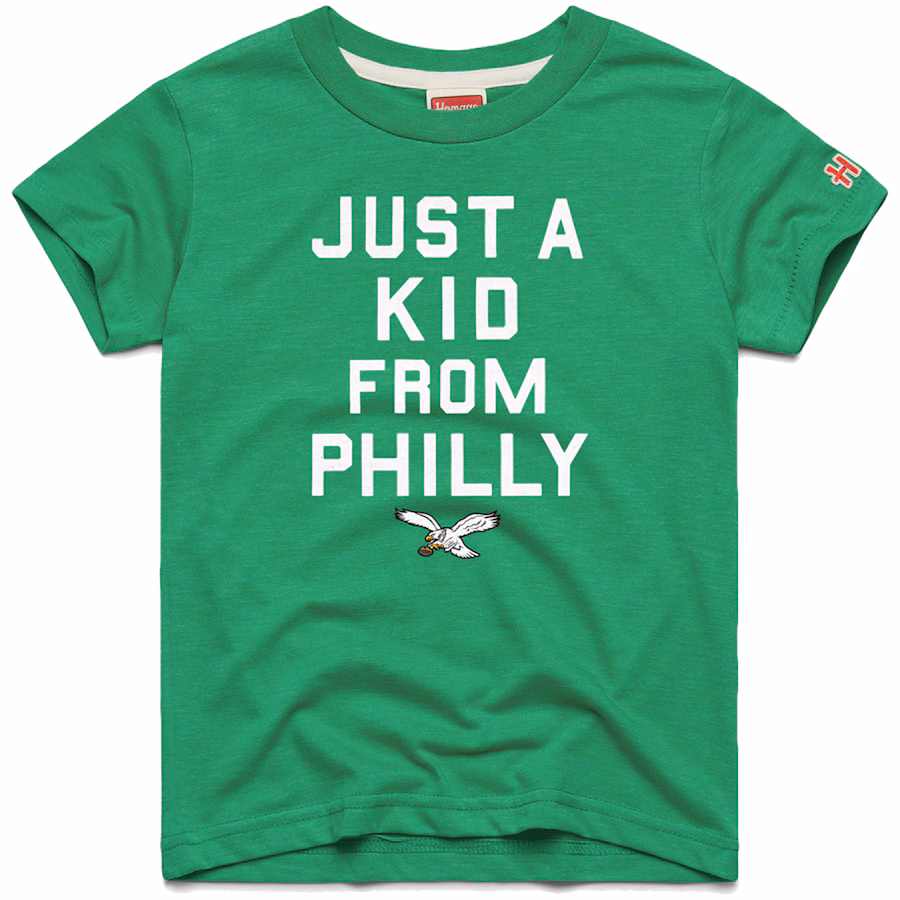 Youth Philadelphia Eagles  Homage Kelly Green Just a Kid Tri-Blend T-Shirt