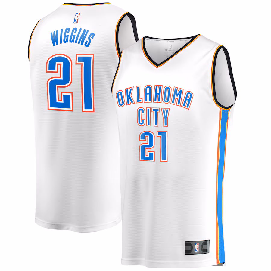 Men's Oklahoma City Thunder Aaron Wiggins Fanatics White Fast Break Player Jersey - Association Edition