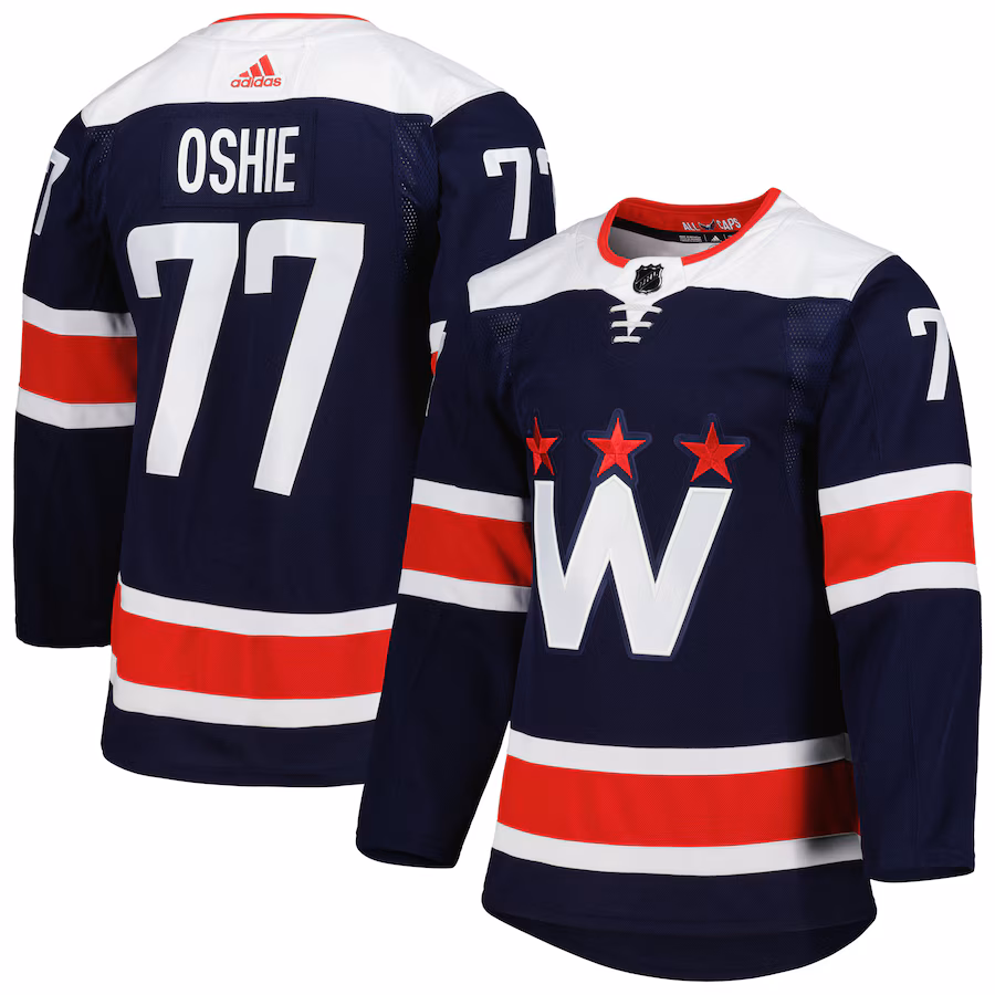 Men's Washington Capitals TJ Oshie adidas Navy Alternate Primegreen Authentic Player Jersey