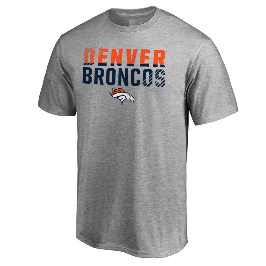 Men's Denver Broncos Ash Iconic Collection Fade Out T-Shirt