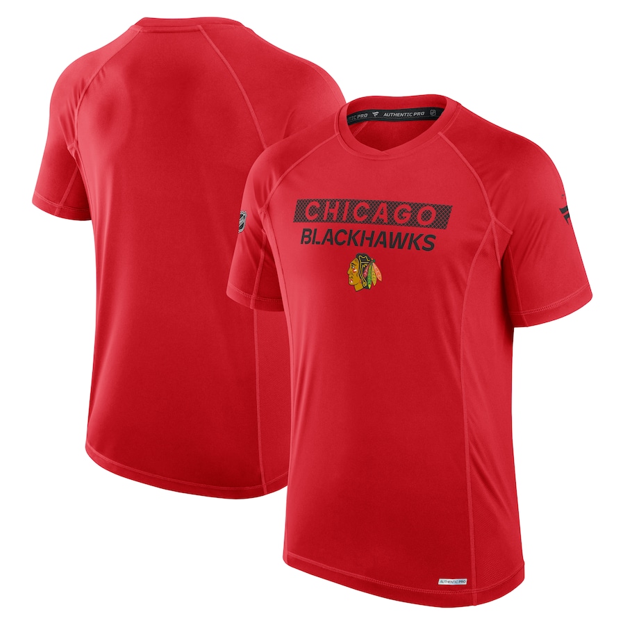 Men's Chicago Blackhawks Fanatics Red Authentic Pro Rink Tech T-Shirt