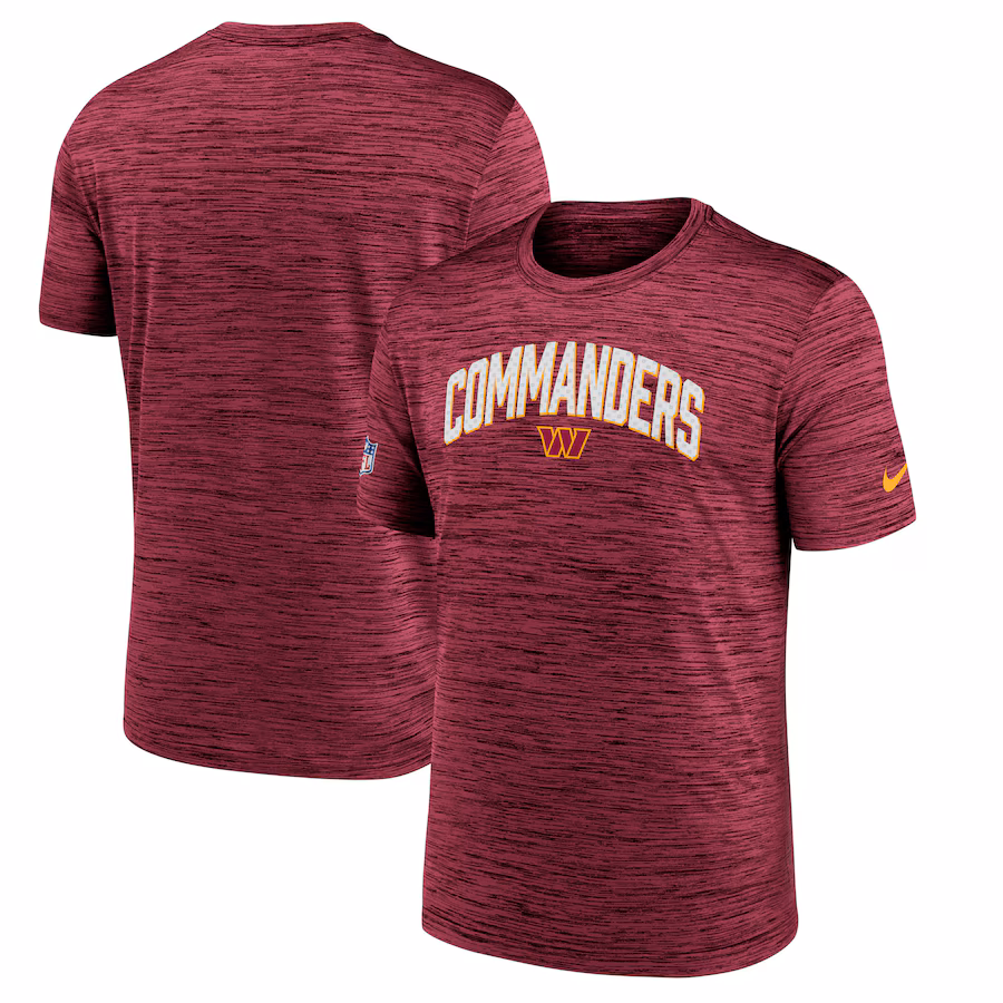 Men's Washington Commanders Nike Burgundy Sideline Velocity Athletic Stack Performance T-Shirt