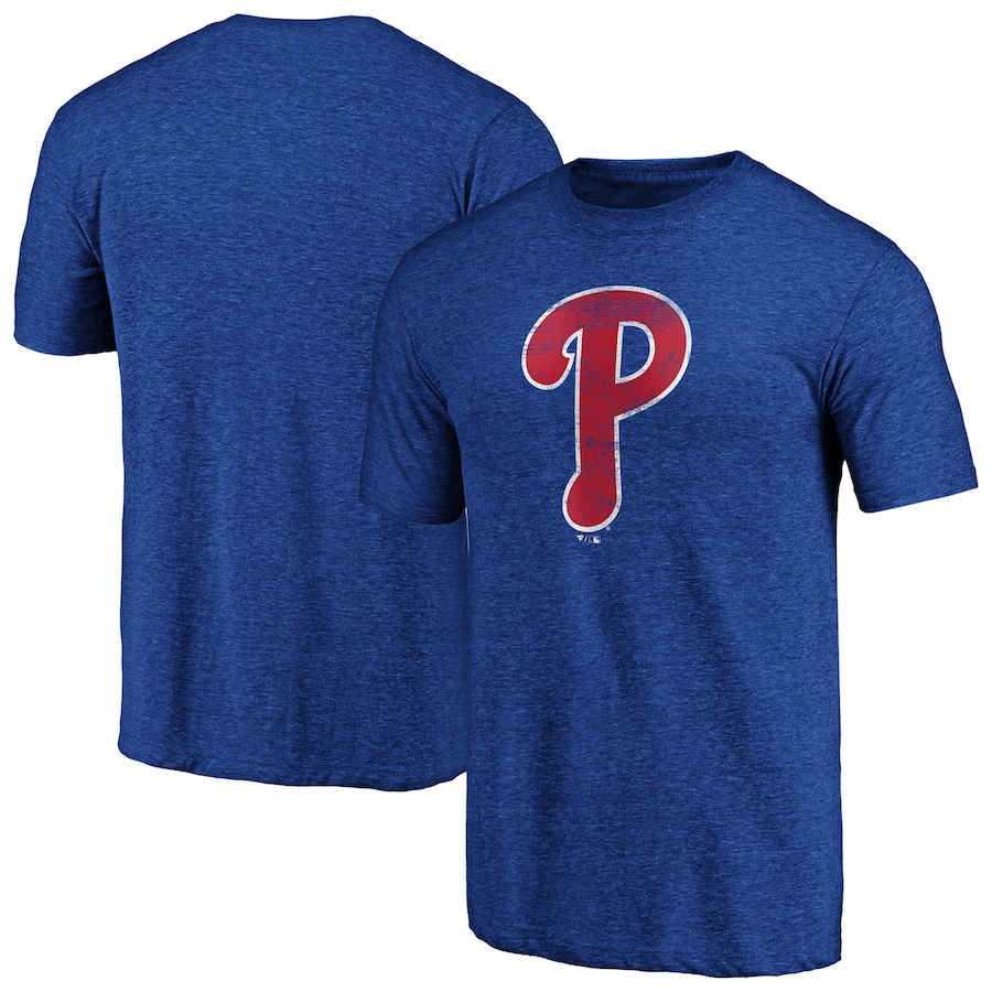 Men's Philadelphia Phillies Profile Royal Big & Tall Weathered Logo T-Shirt
