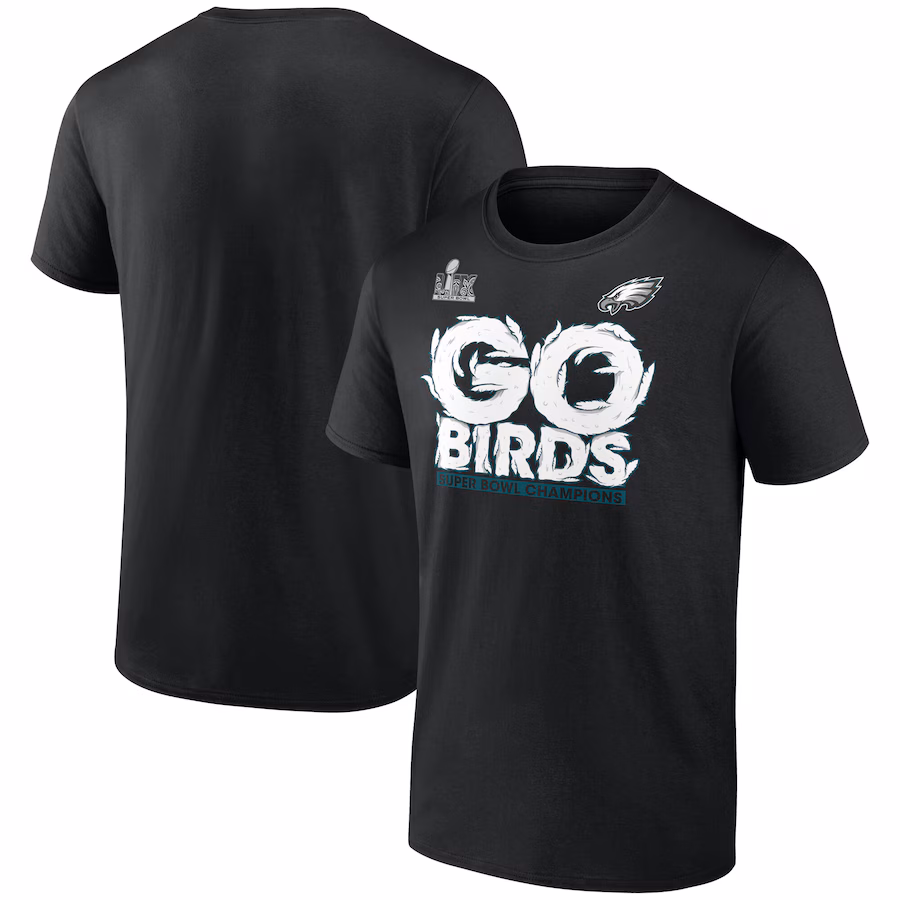 Men's Philadelphia Eagles Fanatics Black Super Bowl LIX Champions Big & Tall Hometown T-Shirt