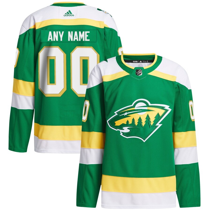 Men's Minnesota Wild  adidas Green 2023/24 Alternate Primegreen Authentic Custom Jersey