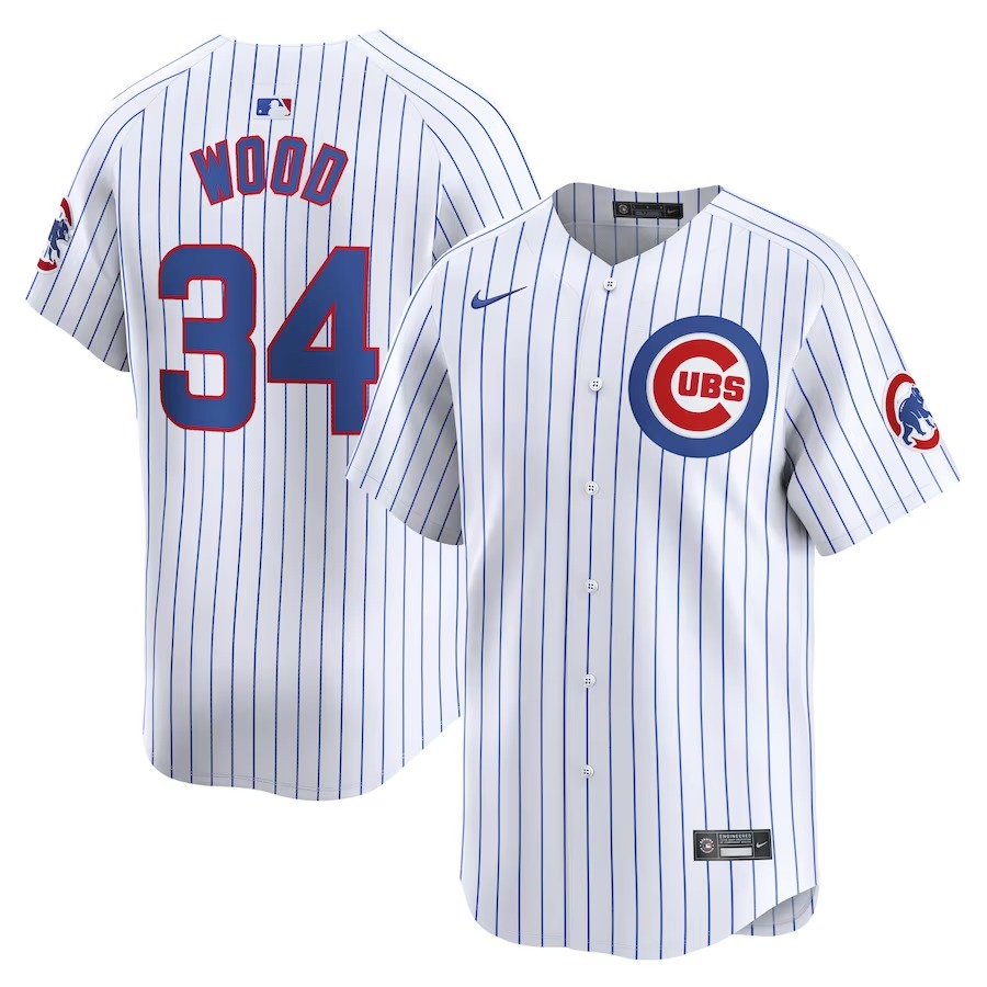 Men's Chicago Cubs Kerry Wood Nike White Home Limited Player Jersey