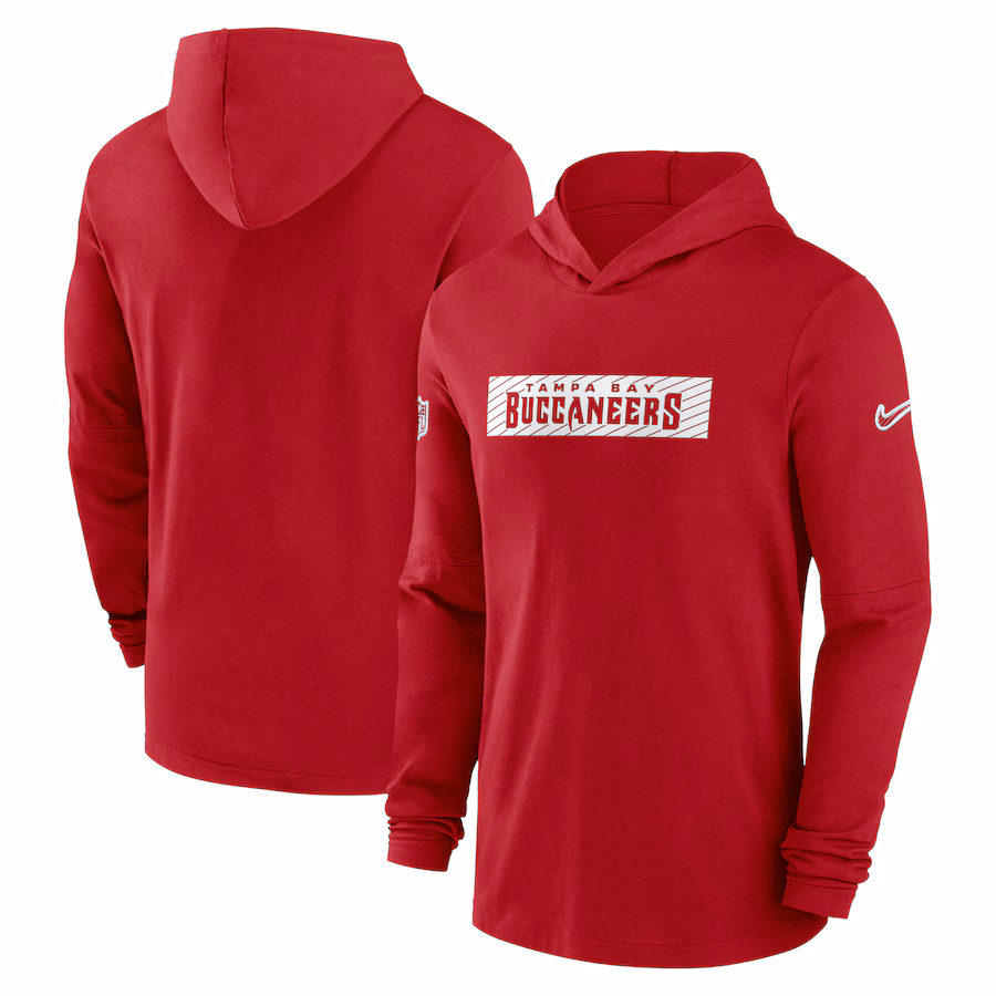 Men's Tampa Bay Buccaneers Nike Red Sideline Hoodie Performance Long Sleeve T-Shirt