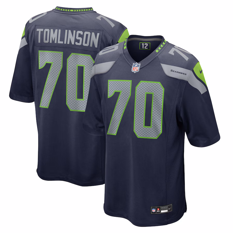 Men's Seattle Seahawks Laken Tomlinson Nike College Navy Game Jersey