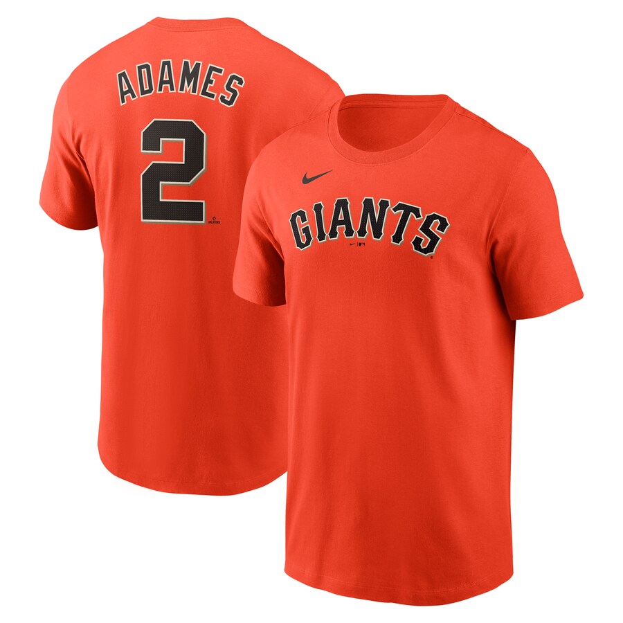 Men's San Francisco Giants Willy Adames Nike Orange Fuse Name & Number T-Shirt