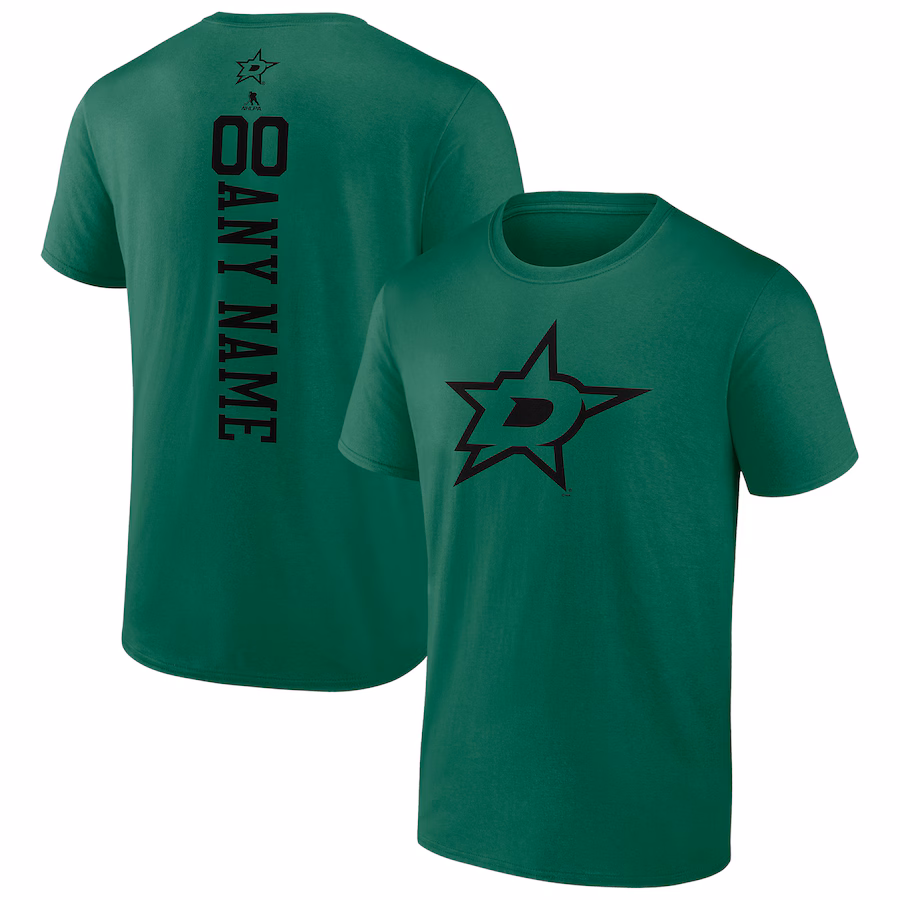 Men's Dallas Stars Kelly Green Personalized One Color T-Shirt