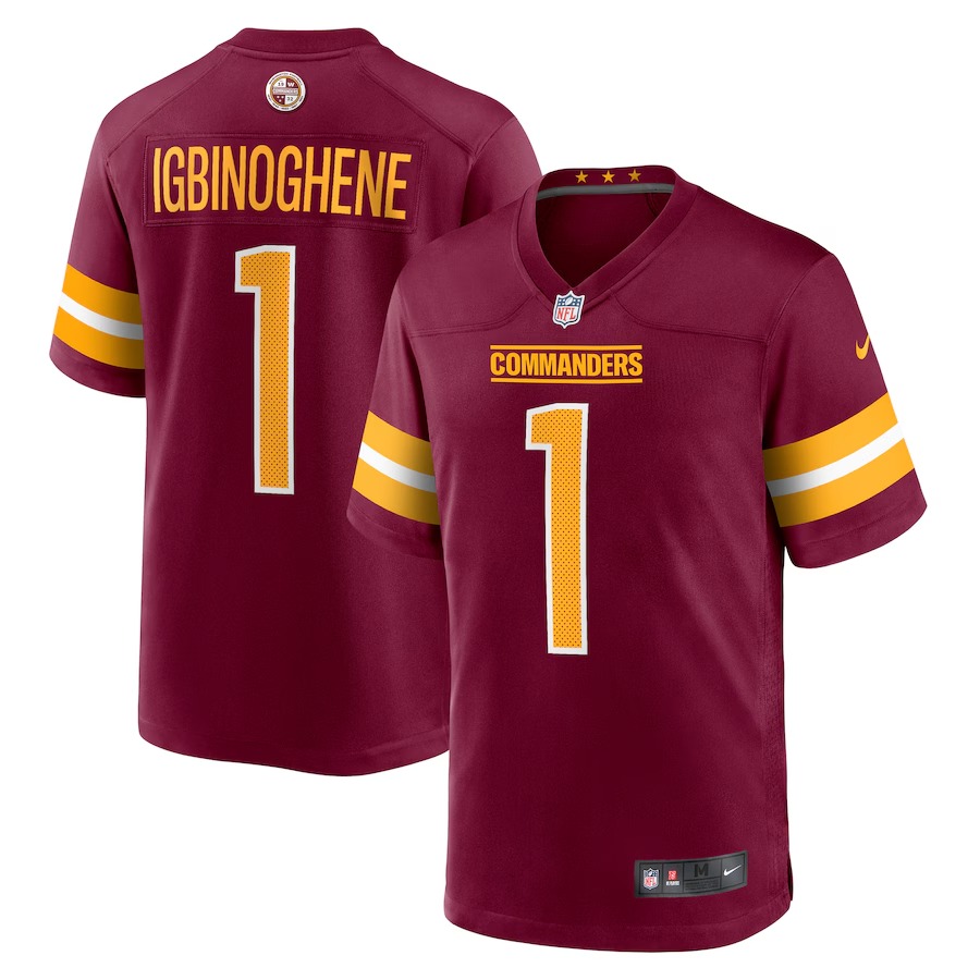 Men's Washington Commanders Noah Igbinoghene Nike Burgundy Game Jersey