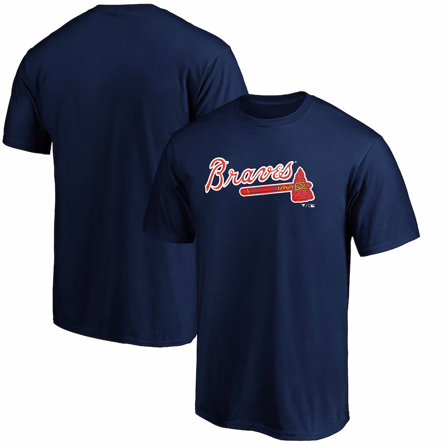 Men's Atlanta Braves Navy Official Team Wordmark T-Shirt