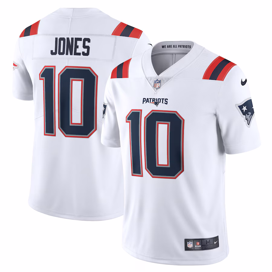 Men's New England Patriots Mac Jones Nike White Vapor Limited Jersey
