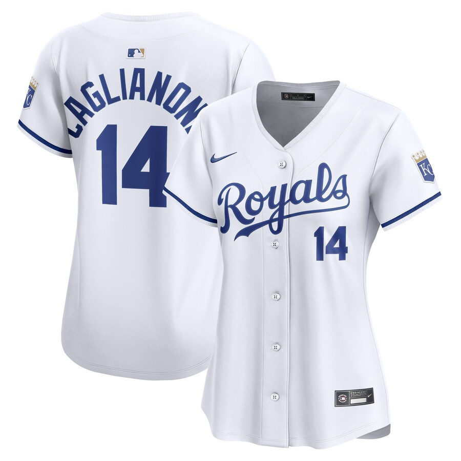 Women's Kansas City Royals Jac Caglianone Nike White Home Limited Player Jersey