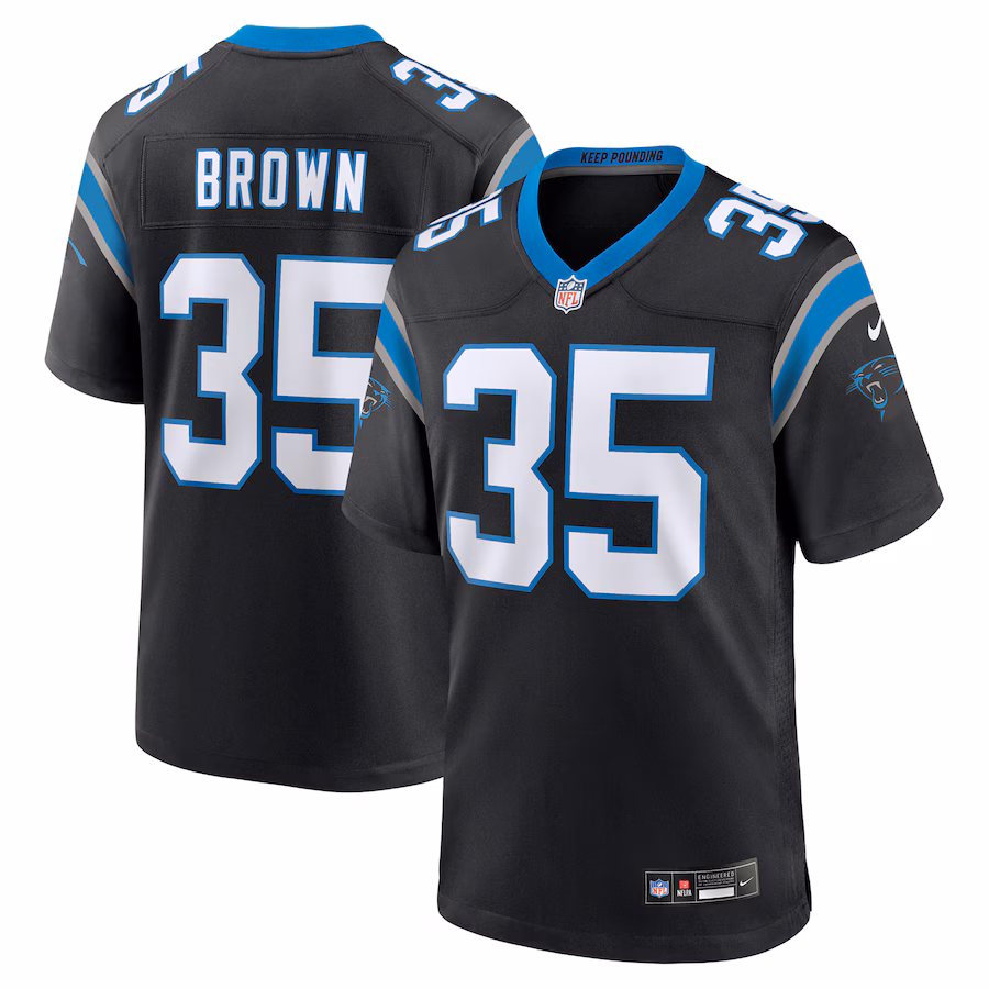 Men's Carolina Panthers Anthony Brown Nike Black Game Jersey