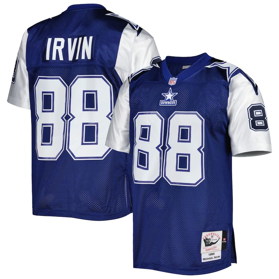 Men's Dallas Cowboys 1995 Michael Irvin Mitchell & Ness Navy Authentic Throwback Retired Player Jersey