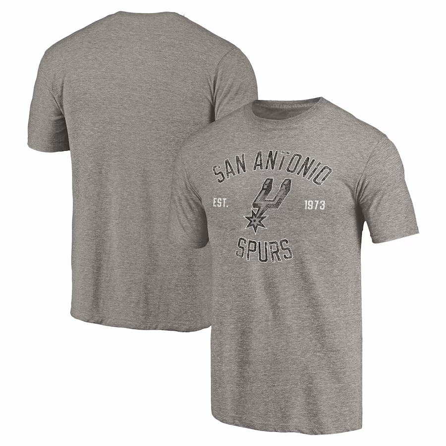 Men's San Antonio Spurs Gray Team Heritage Tri-Blend T-Shirt