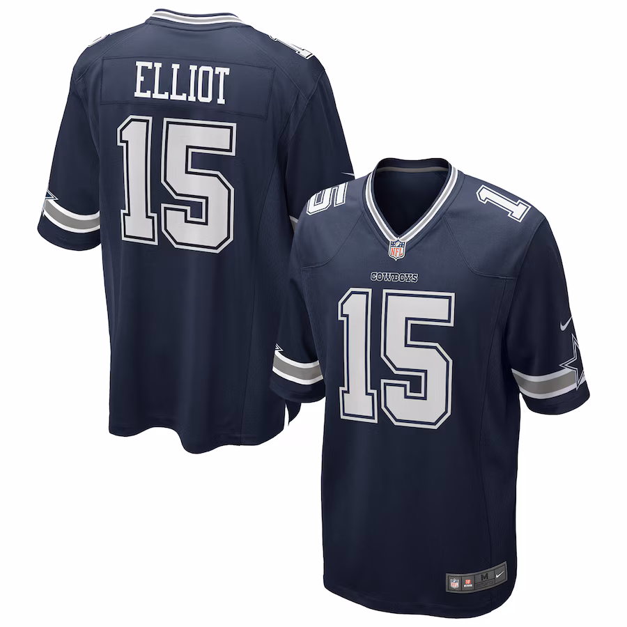 Men's Dallas Cowboys Ezekiel Elliott Nike Navy Team Game Jersey