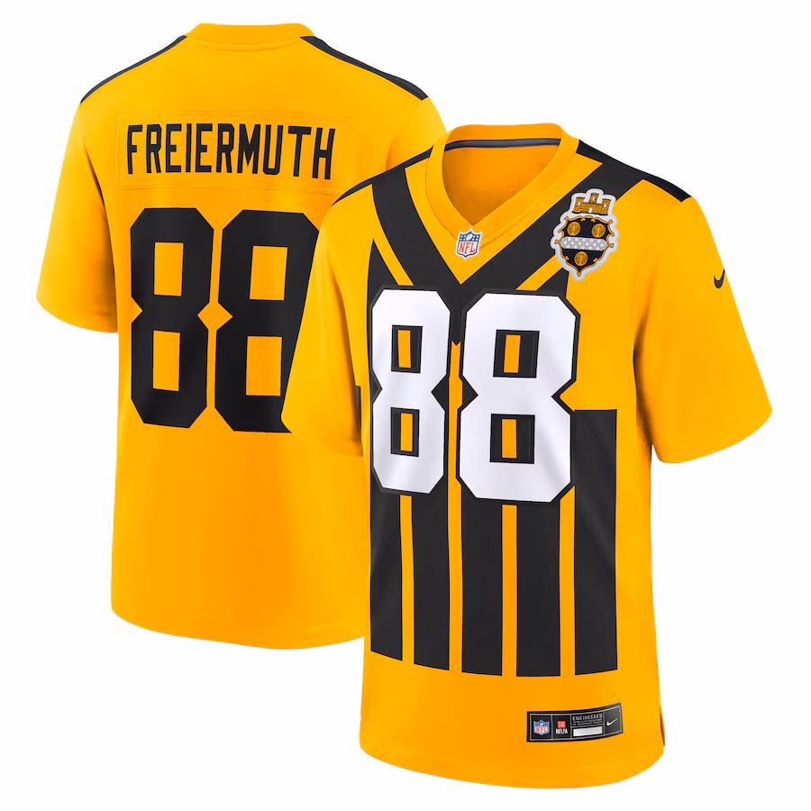Men's Pittsburgh Steelers Pat Freiermuth Nike Gold Alternate 1933 Throwback Game Jersey