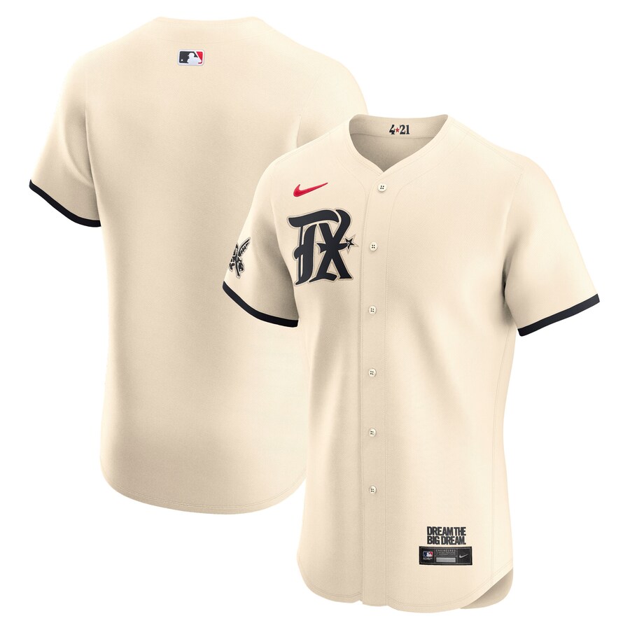 Men's Texas Rangers Nike Cream City Connect Elite Jersey