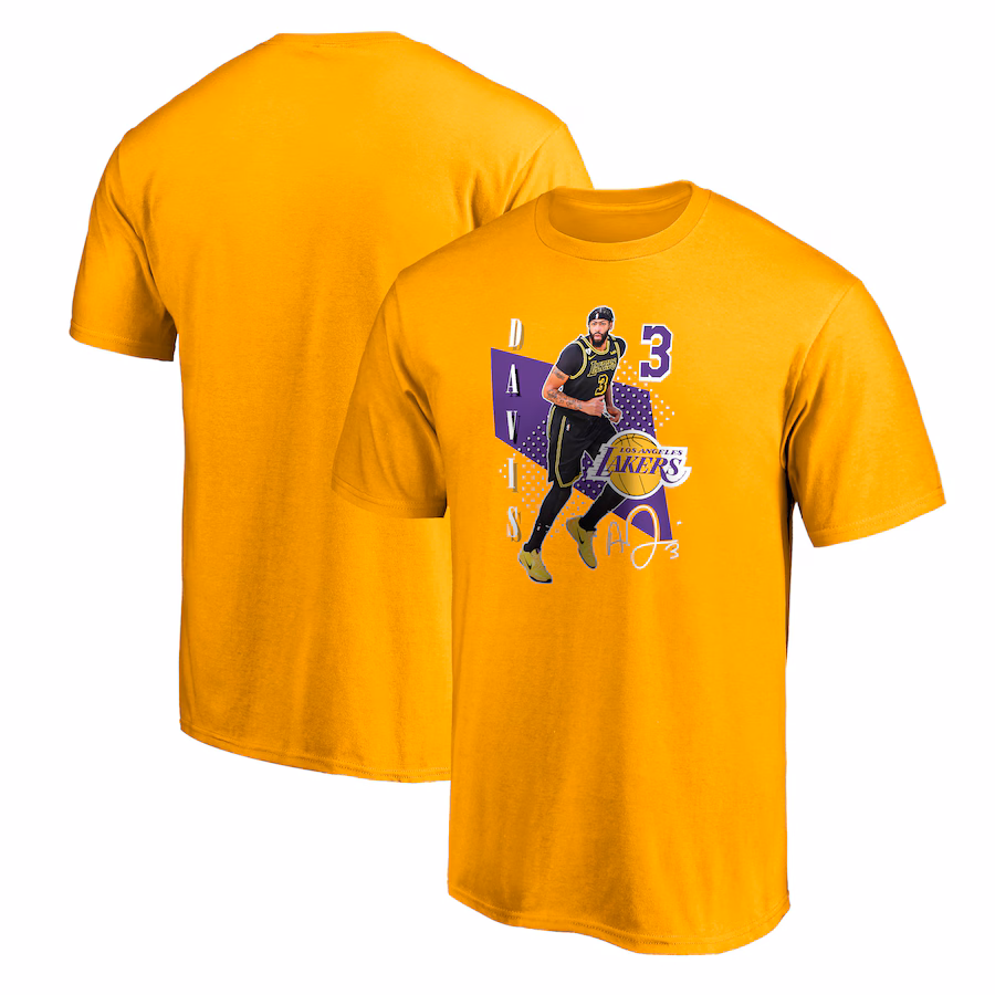 Men's Los Angeles Lakers Anthony Davis Fanatics Gold Pick & Roll T-Shirt