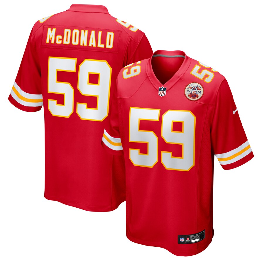 Men's Kansas City Chiefs Cooper McDonald Nike Red Team Game Jersey