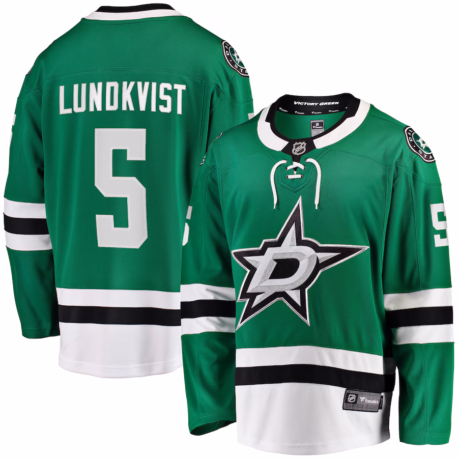 Men's Dallas Stars Nils Lundkvist Fanatics Kelly Green Home Premier Breakaway Player Jersey