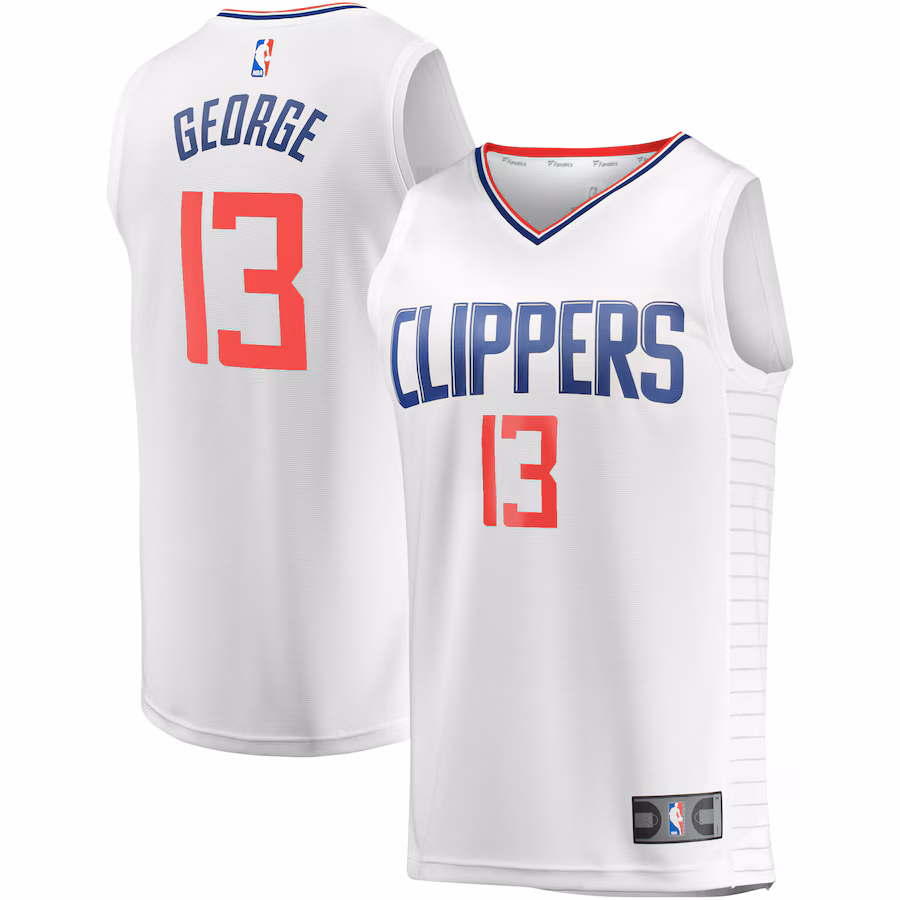 Men's LA Clippers Paul George Fanatics White Fast Break Player Jersey - Association Edition
