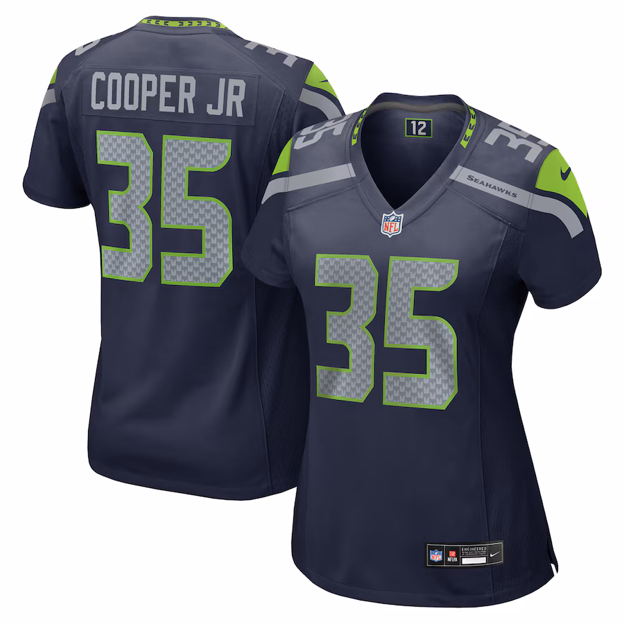 Women's Seattle Seahawks Ryan Cooper Jr. Nike College Navy Team Game Jersey