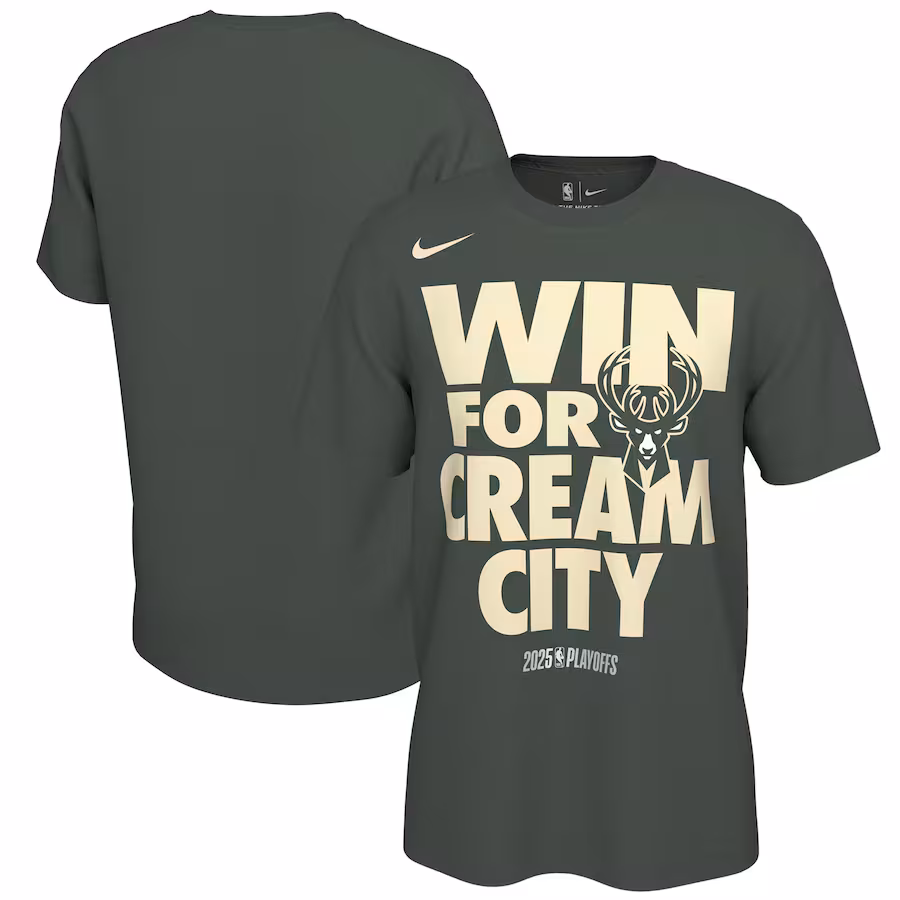 Unisex Milwaukee Bucks Nike Hunter Green 2025 NBA Playoffs On-Court Mantra T-Shirt