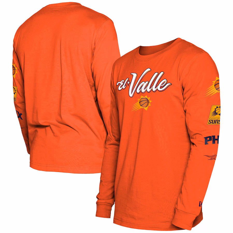 Men's Phoenix Suns New Era Orange 2023/24 City Edition Long Sleeve T-Shirt