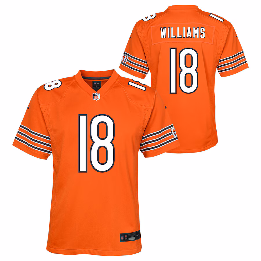 Youth Chicago Bears Caleb Williams Nike Orange Game Jersey