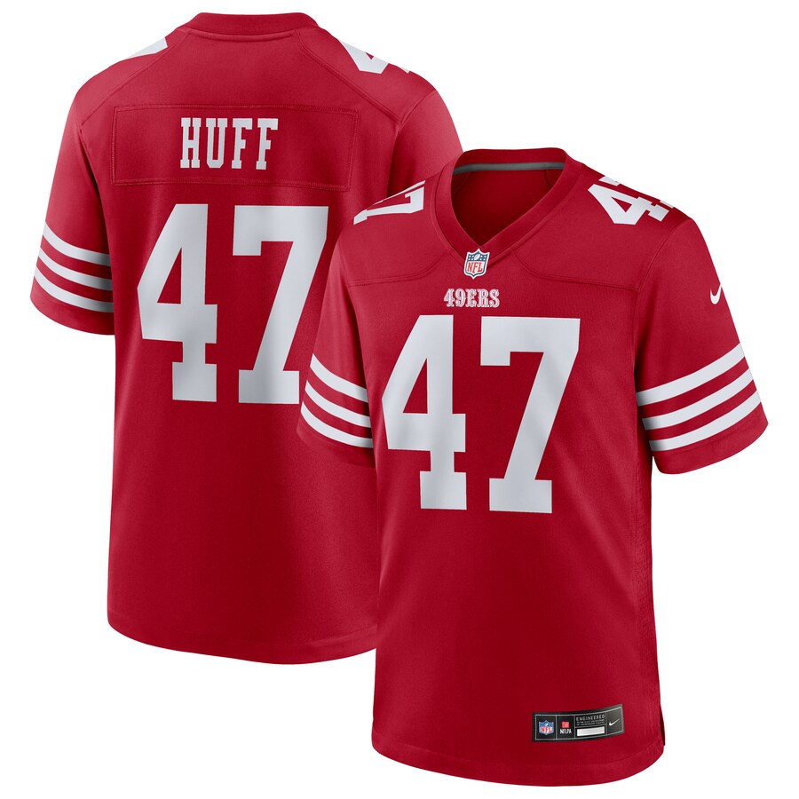 Men's San Francisco 49ers Bryce Huff Nike Scarlet Team Game Jersey