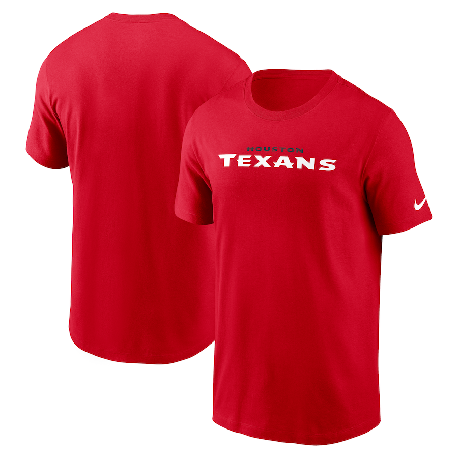 Men's Houston Texans Nike Red Primetime Wordmark Essential T-Shirt