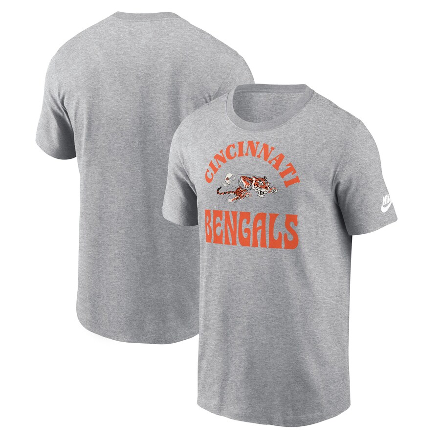 Men's Cincinnati Bengals Nike Heather Gray Rewind Groove Essential T-Shirt