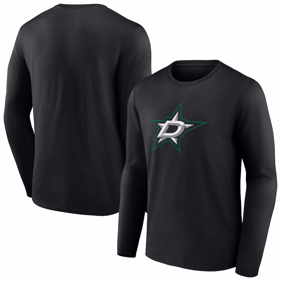 Men's Dallas Stars Black Primary Logo Team Long Sleeve T-Shirt