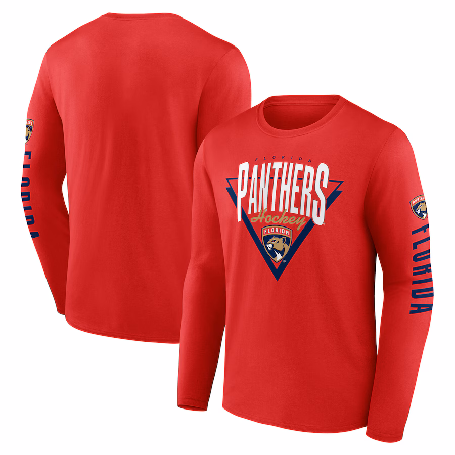 Men's Florida Panthers Fanatics Red Headline Long Sleeve T-Shirt