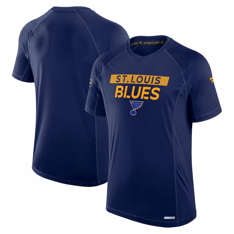 Men's St. Louis Blues Fanatics Navy Authentic Pro Rink Tech T-Shirt
