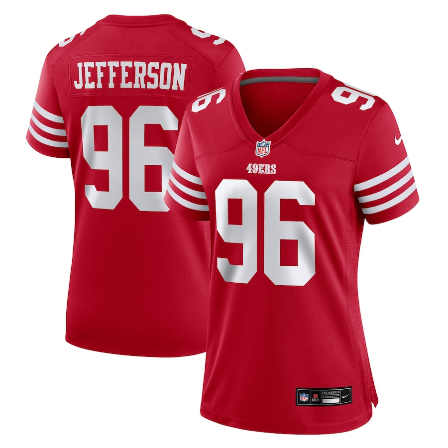 Women's San Francisco 49ers Jordan Jefferson Nike Scarlet Team Game Jersey