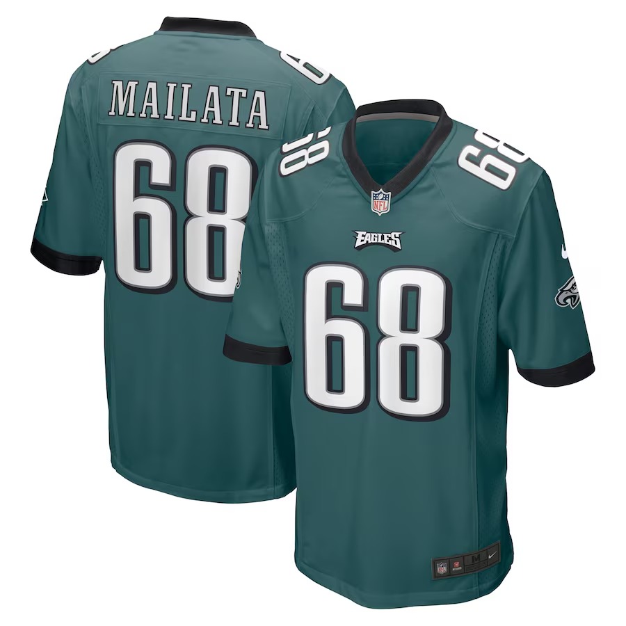 Men's Philadelphia Eagles Jordan Mailata Nike Midnight Green Game Jersey
