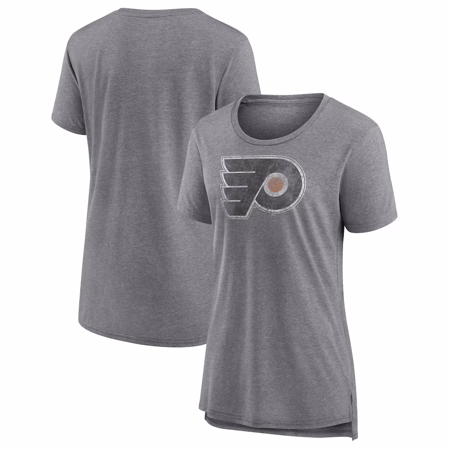 Women's Philadelphia Flyers Gray Slow Whistle Tri-Blend T-Shirt