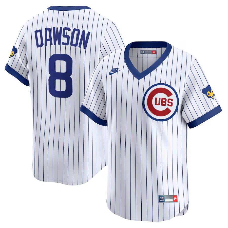 Men's Chicago Cubs Andre Dawson Nike White Throwback Cooperstown Collection Limited Jersey