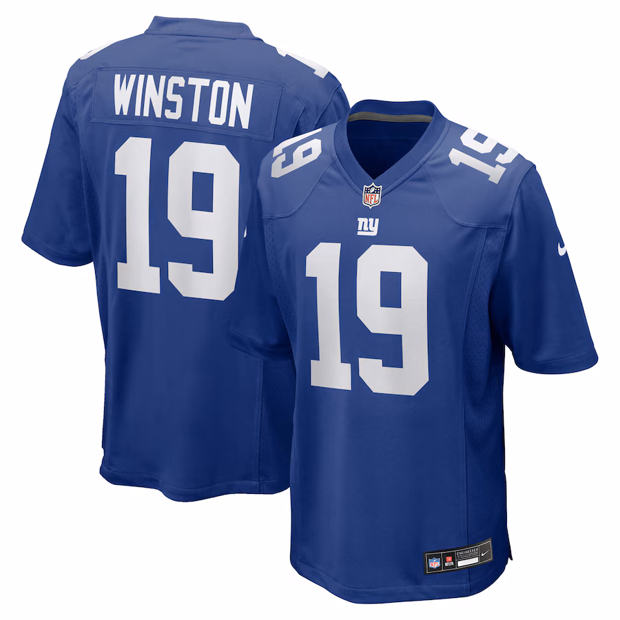 Men's New York Giants Jameis Winston Nike Royal Team Game Jersey
