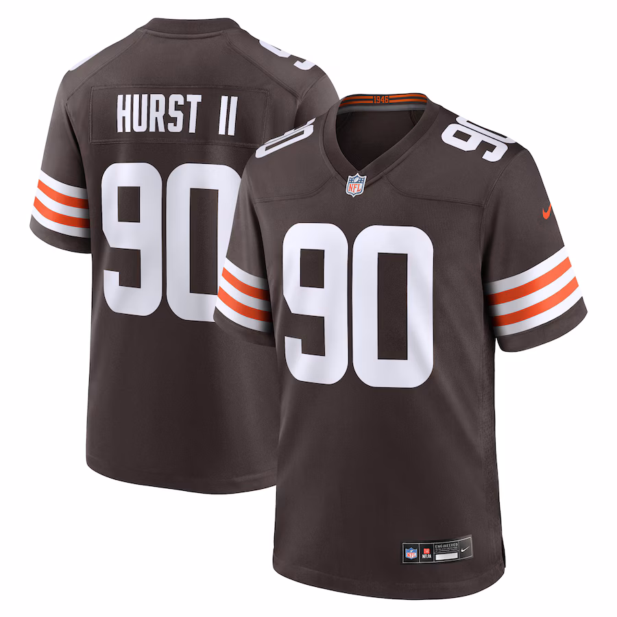 Men's Cleveland Browns Maurice Hurst II Nike Brown Team Game Jersey