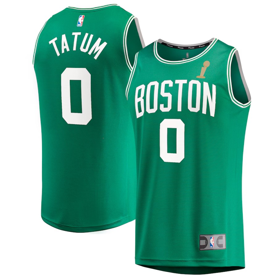 Men's Boston Celtics Jayson Tatum Fanatics Kelly Green 2024 NBA Finals Champions Fast Break Replica Player Jersey - Icon Edition