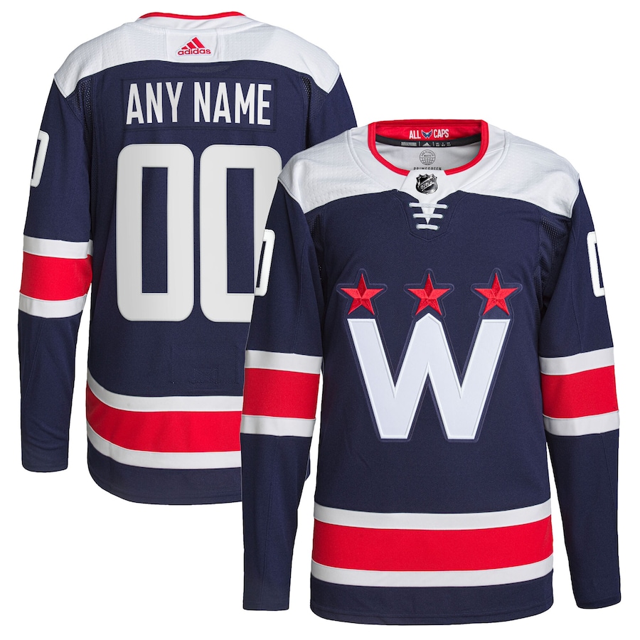 Men's Washington Capitals adidas Navy Alternate Primegreen Authentic Custom Jersey