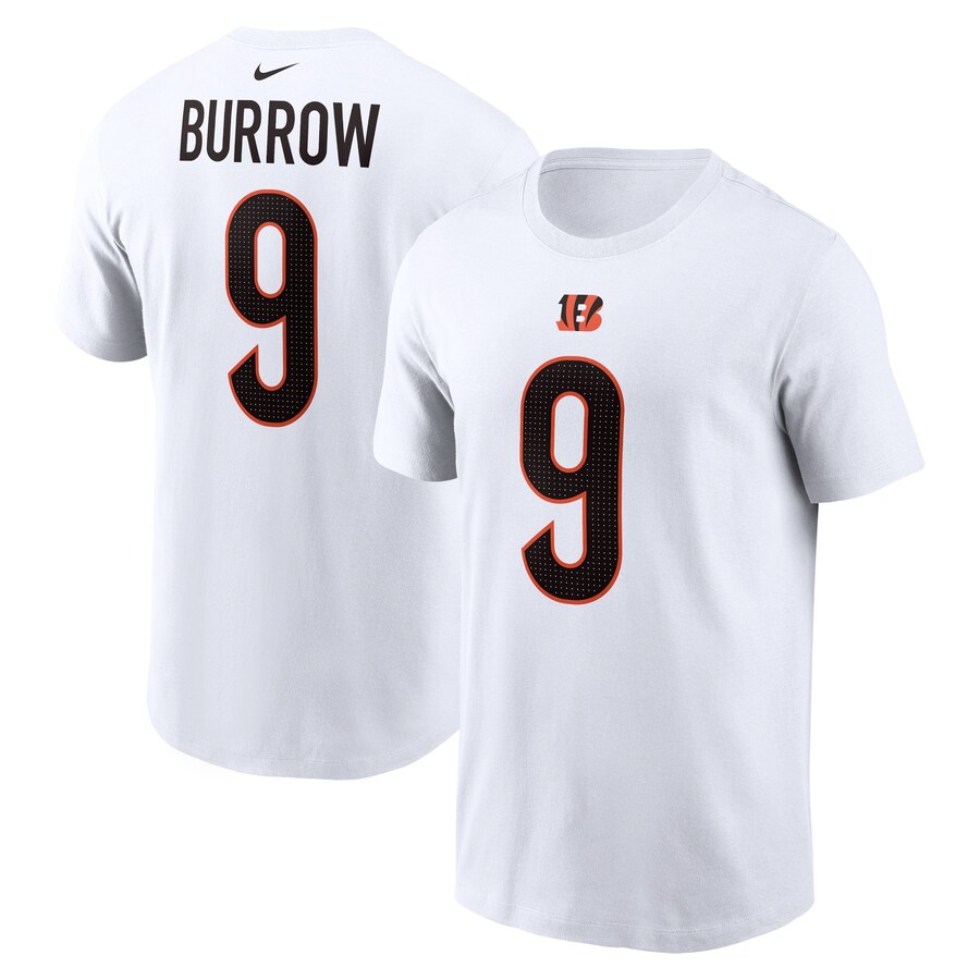 Men's Cincinnati Bengals Joe Burrow Nike  White  Player Name & Number T-Shirt